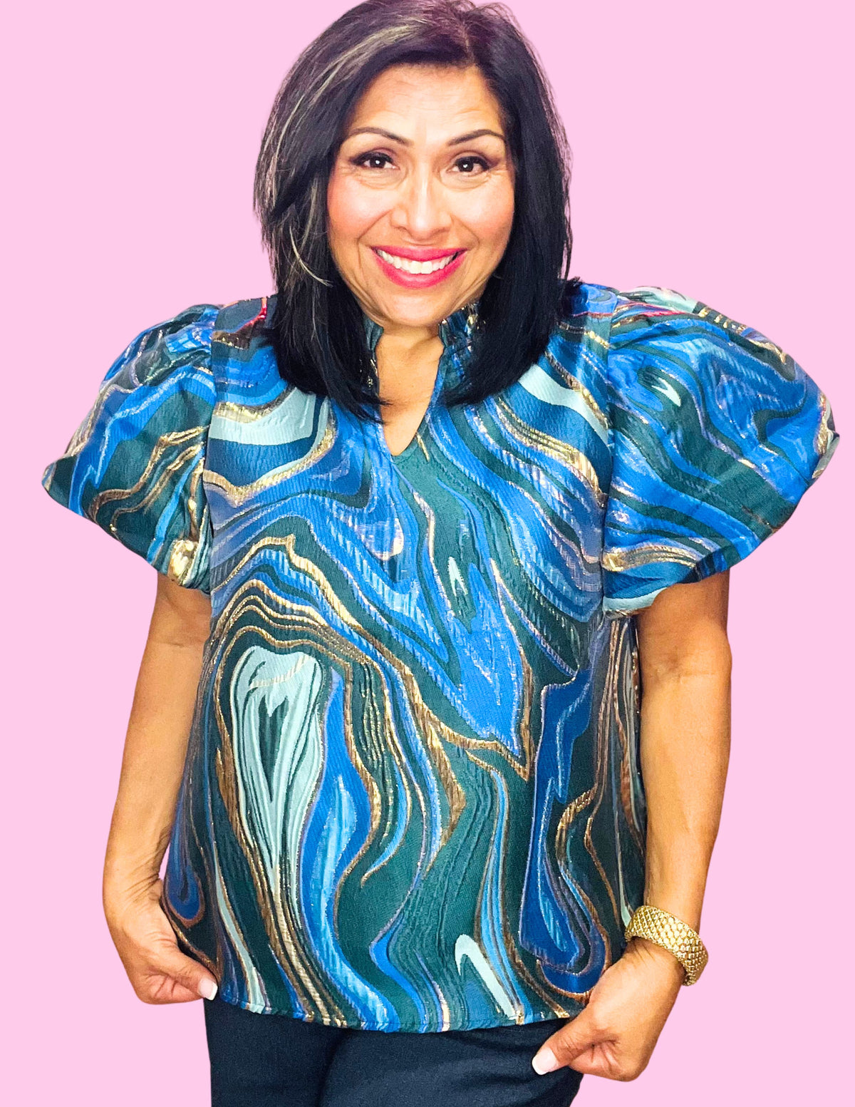 Electric Elegance Blouse