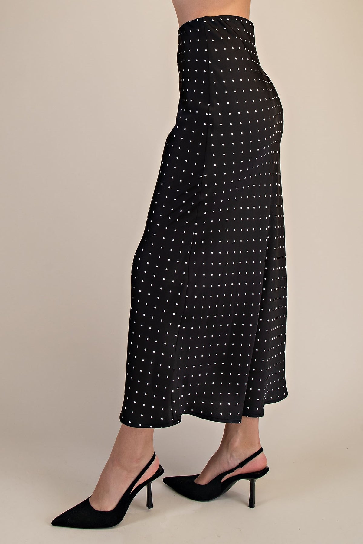 Noir Dot Midi Skirt