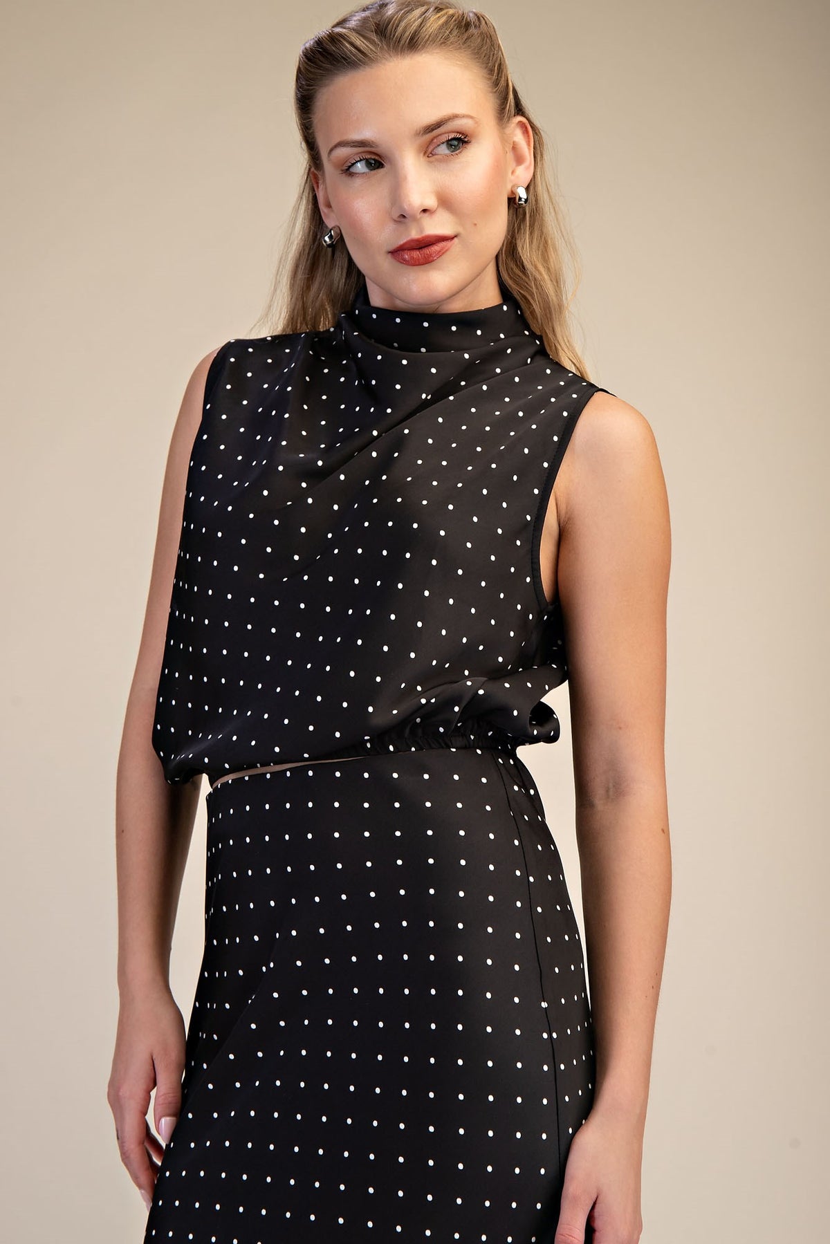 Noir Dot Sleeveless Top