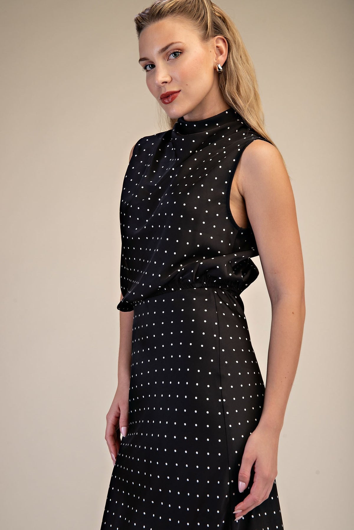 Noir Dot Sleeveless Top