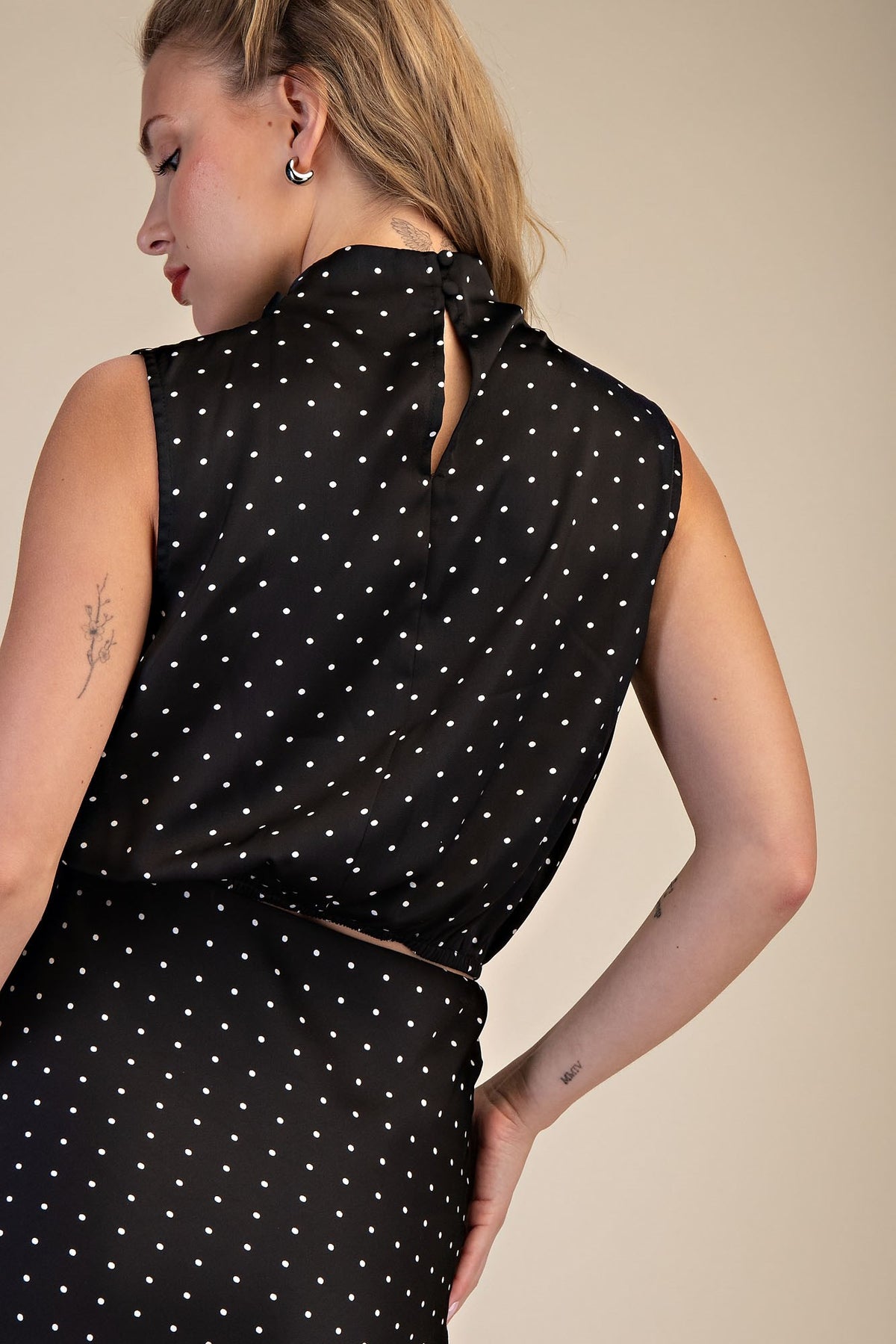 Noir Dot Sleeveless Top