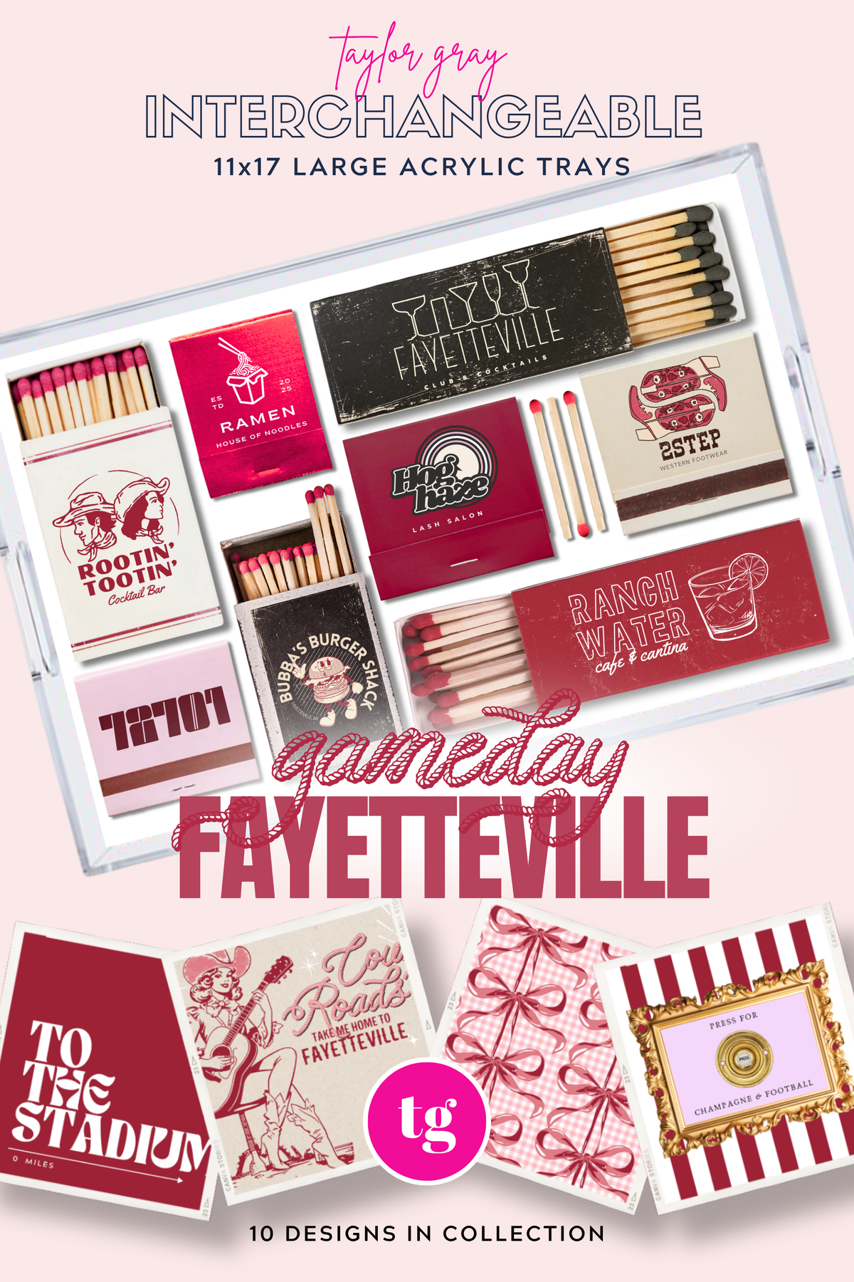 11x17 GAMEDAY FAYETTEVILLE insert set of 10