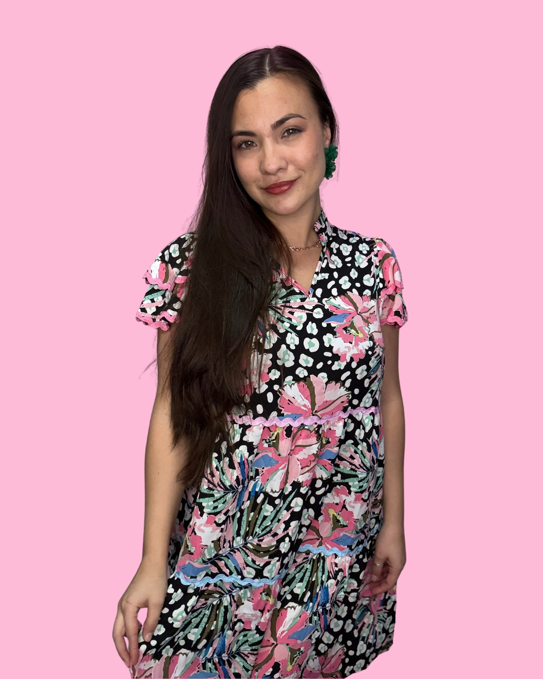 Leopard Floral Dress