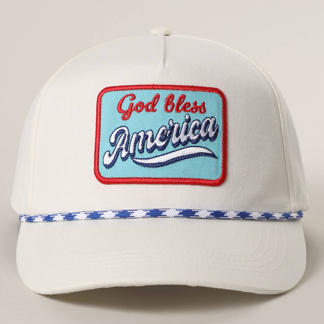 God Bless America Embroidered Patch Trucker Hat