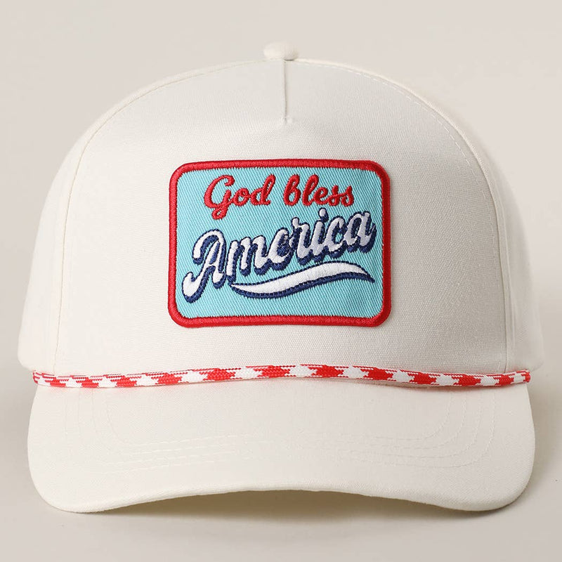 God Bless America Embroidered Patch Trucker Hat