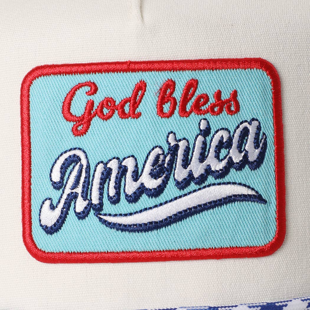 God Bless America Embroidered Patch Trucker Hat