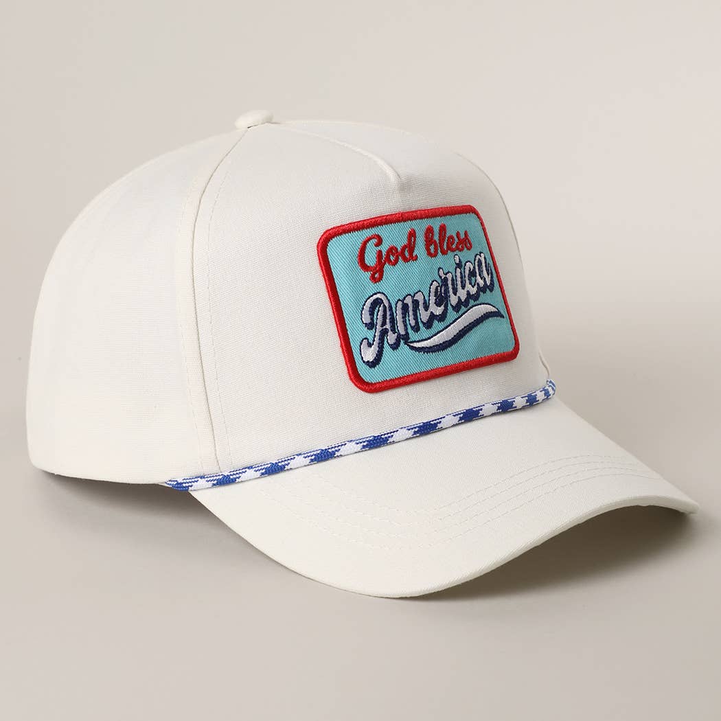 God Bless America Embroidered Patch Trucker Hat