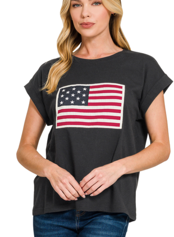 American Flag Patch Tee