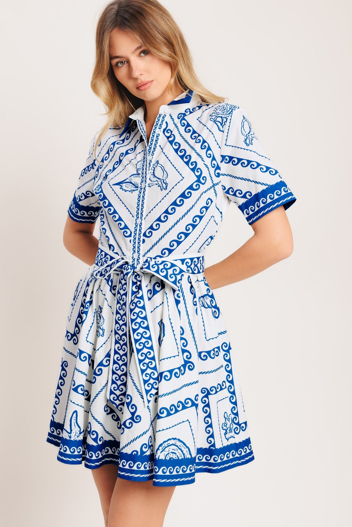 blue print dress