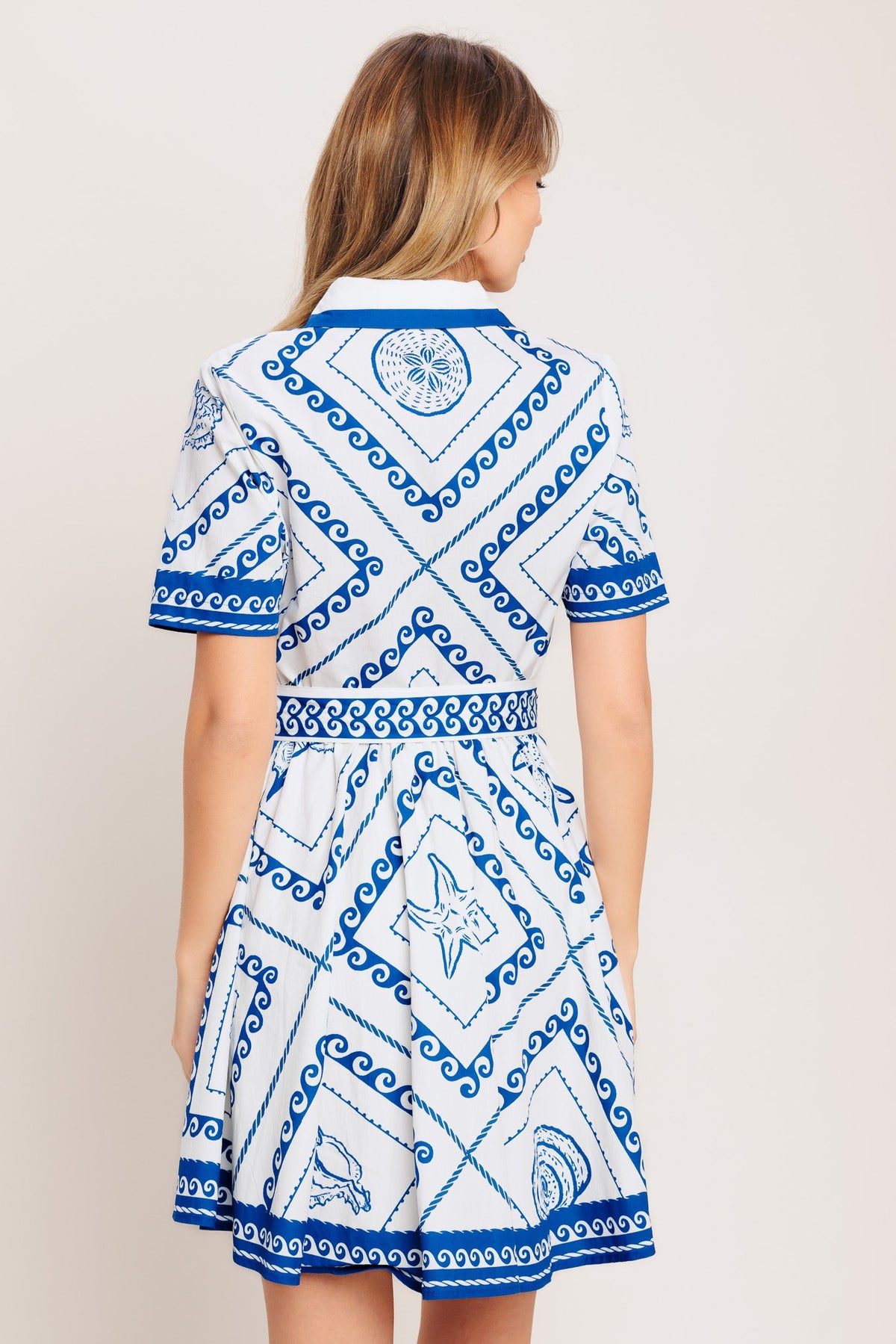 blue print dress