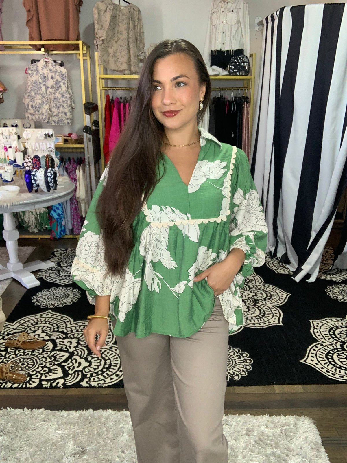 Verdant Floral Top