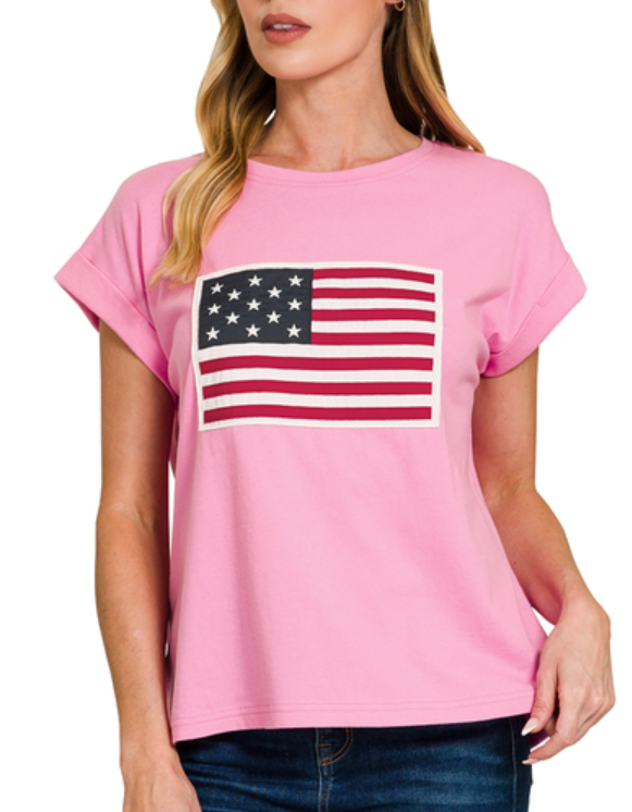 American Flag Patch Tee