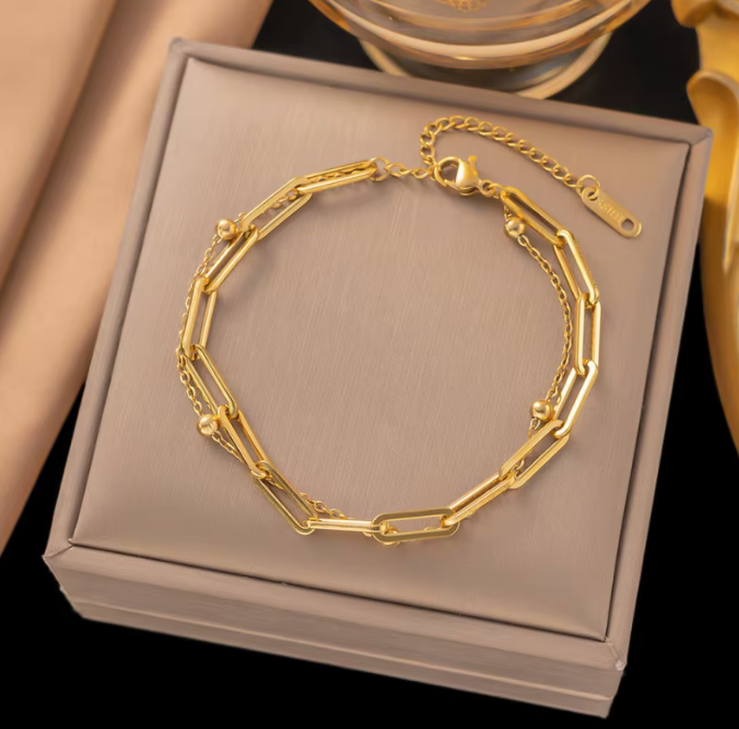 Double Chain Bracelet | 18K Gold Plated