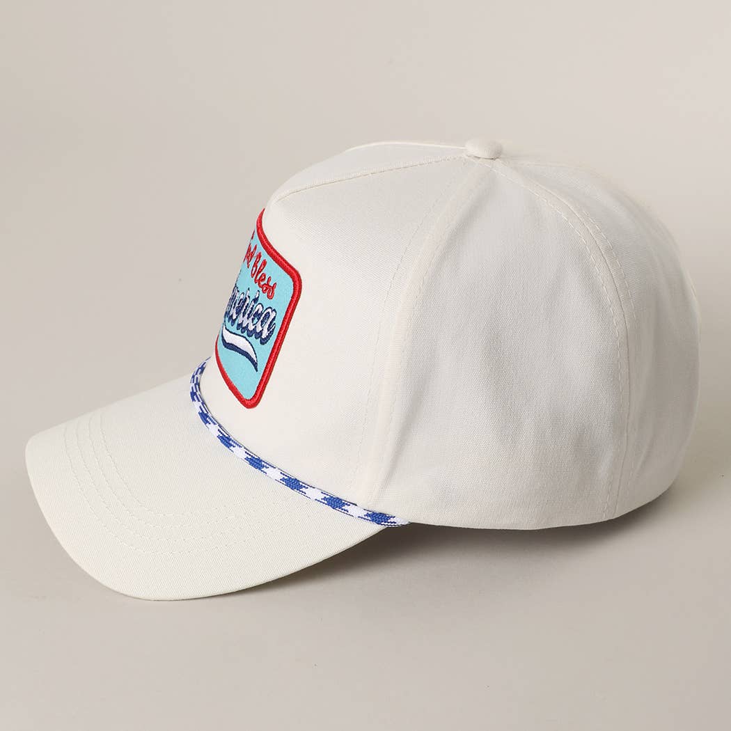 God Bless America Embroidered Patch Trucker Hat