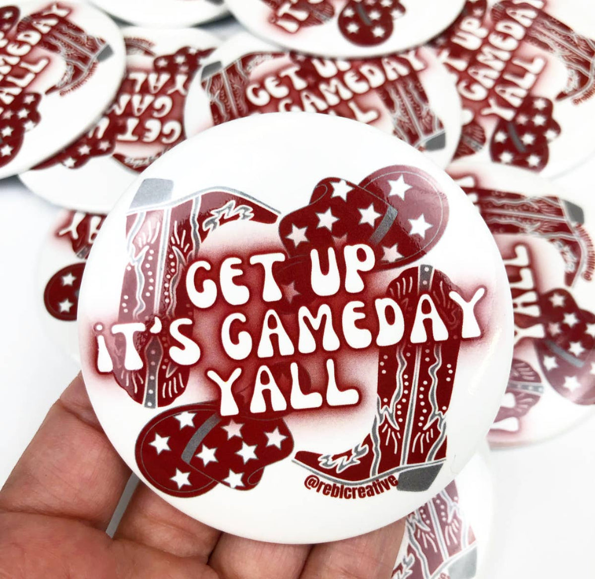 Get Up - Maroon/Grey - Game Day Button