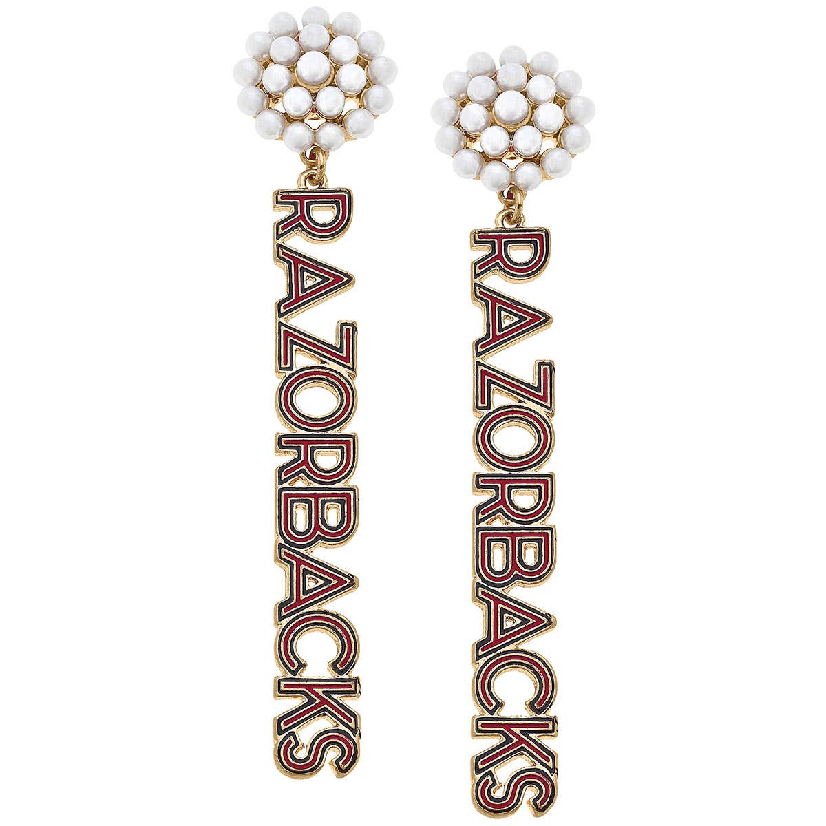 University of Arkansas Razorbacks Pearl Drop Earrings