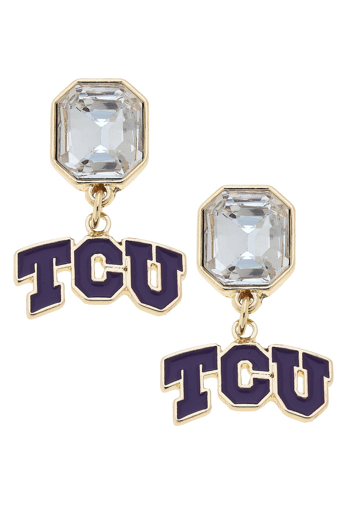 TCU Horned Frogs Rhinestone Earrings