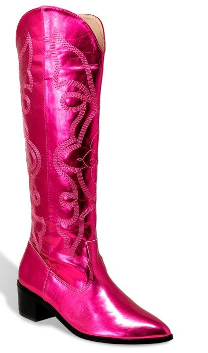 Metallic Pink Cowboy Boot